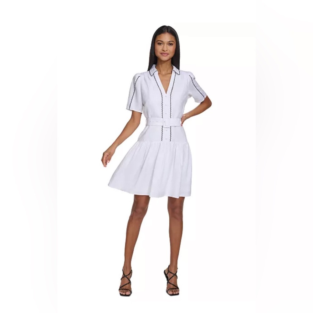 KARL LAGERFELD PARIS LINEN DRESS - Picture 3 of 6